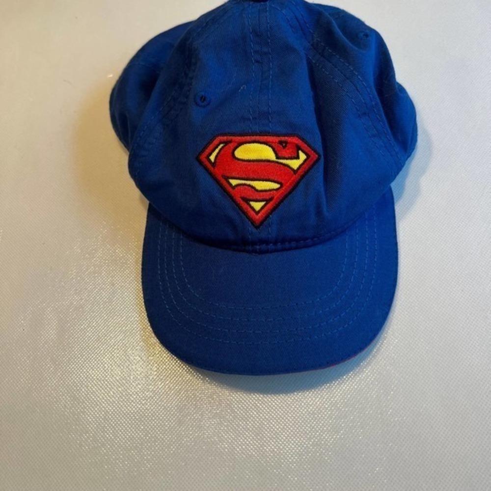 Superman Hat Cap Blue DC Comics Embroidered‎ Logo Youth Baseball Elastic Back